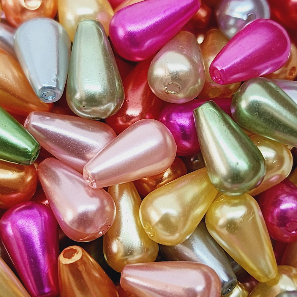 Teardrop Beads (100) - Pastel Pearl