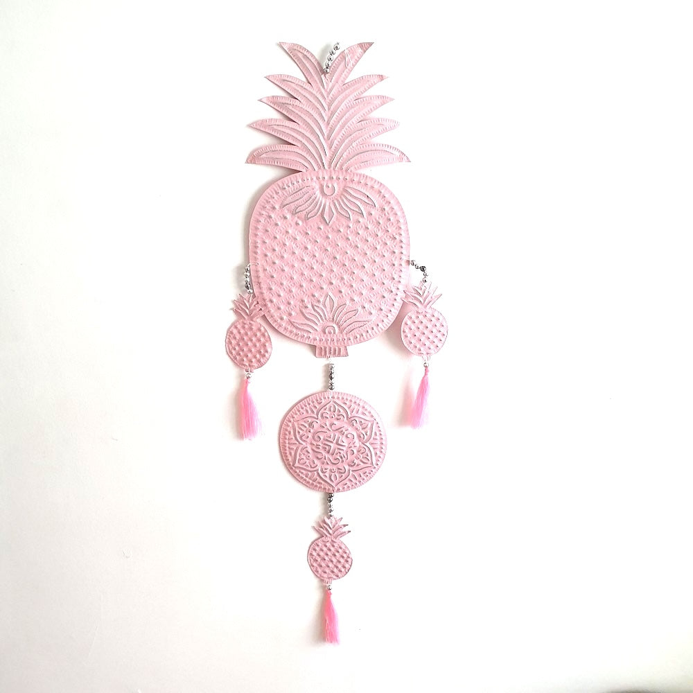 Pressed Metal Hanger Decoration - Pineapple - Pink