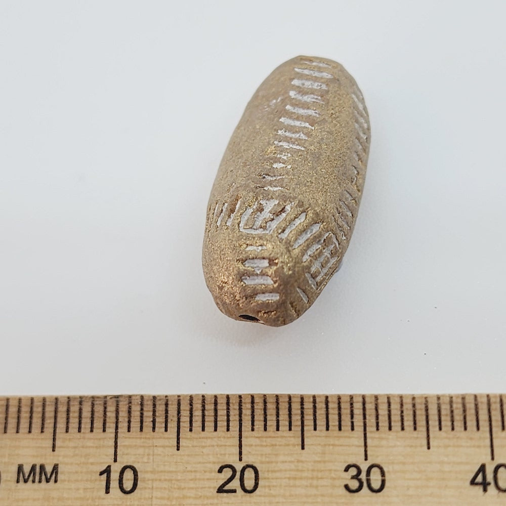 20~25mm Capsule (10) - Antique Light Gold - Vintage Clay Beads