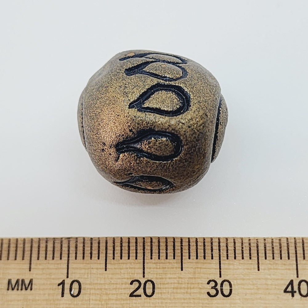 15x15mm Drum w. Teardrops (10) - Antique Gold - Vintage Clay Beads