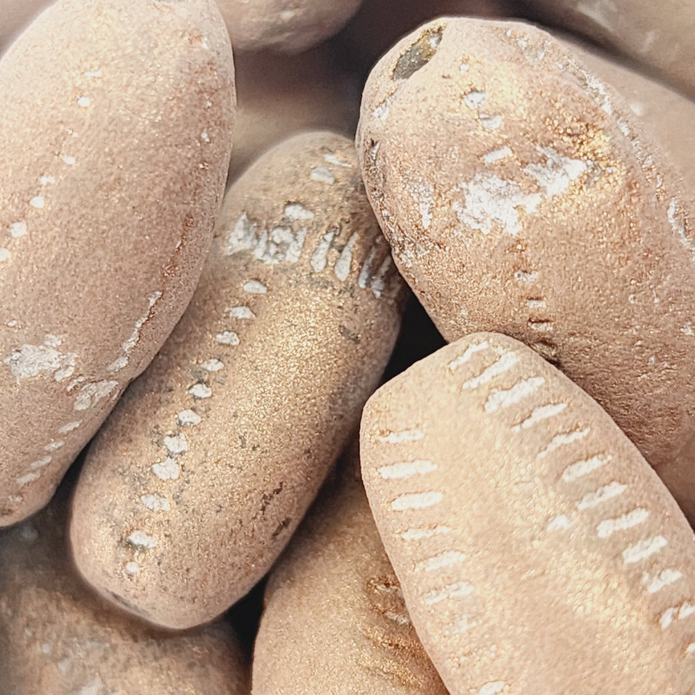 20~25mm Capsule (10) - Antique Light Copper - Vintage Clay Beads