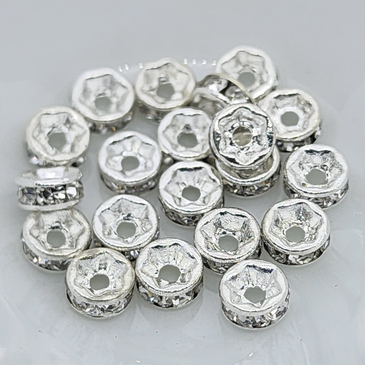 5mm Diamante Rondelles (20) - Silver