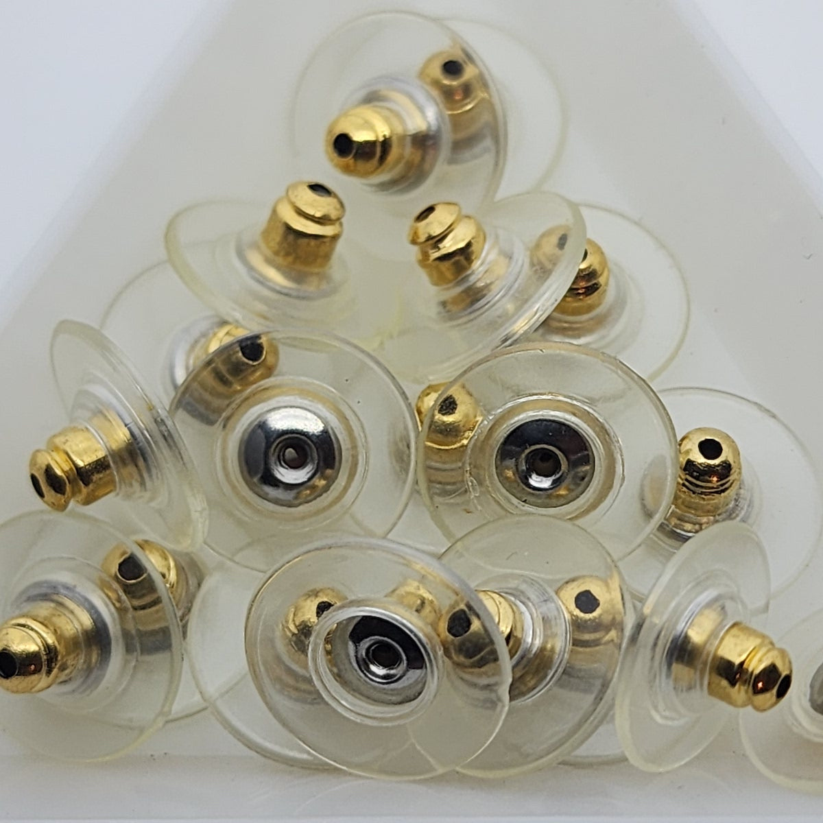 Stud Backs w. Plastic Disc (10) - Gold