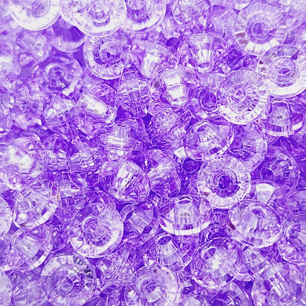 Amethyst Transparent - 4x6mm Faceted Rondelles (100) - Acrylic Fun Beads