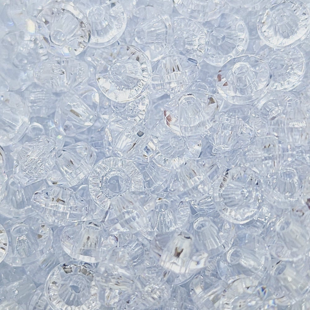 Crystal Transparent - 4x6mm Faceted Rondelles (100) - Acrylic Fun Beads