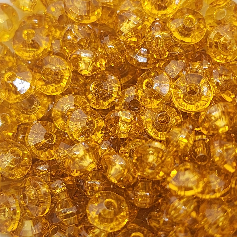 Dark Topaz Transparent - 4x6mm Faceted Rondelles (100) - Acrylic Fun Beads