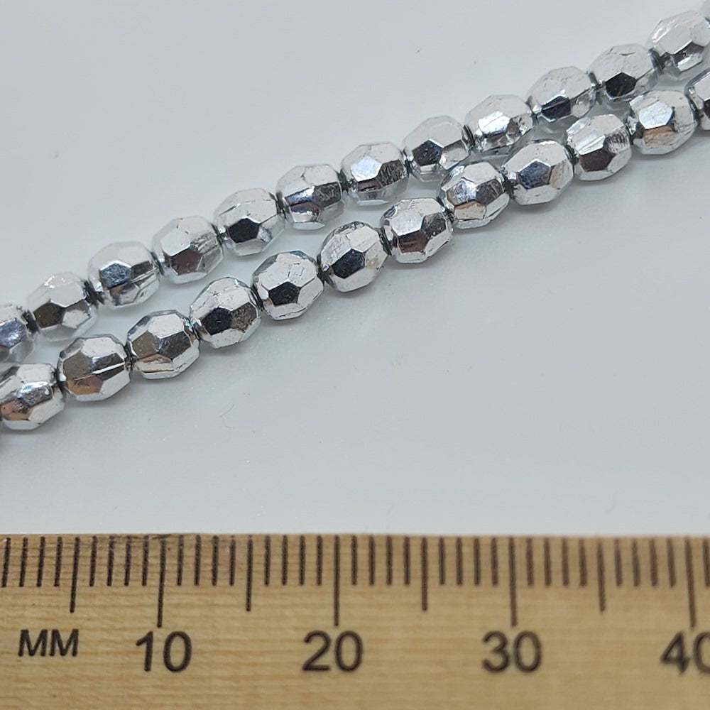 4mm Faceted Beads (500) - Silver