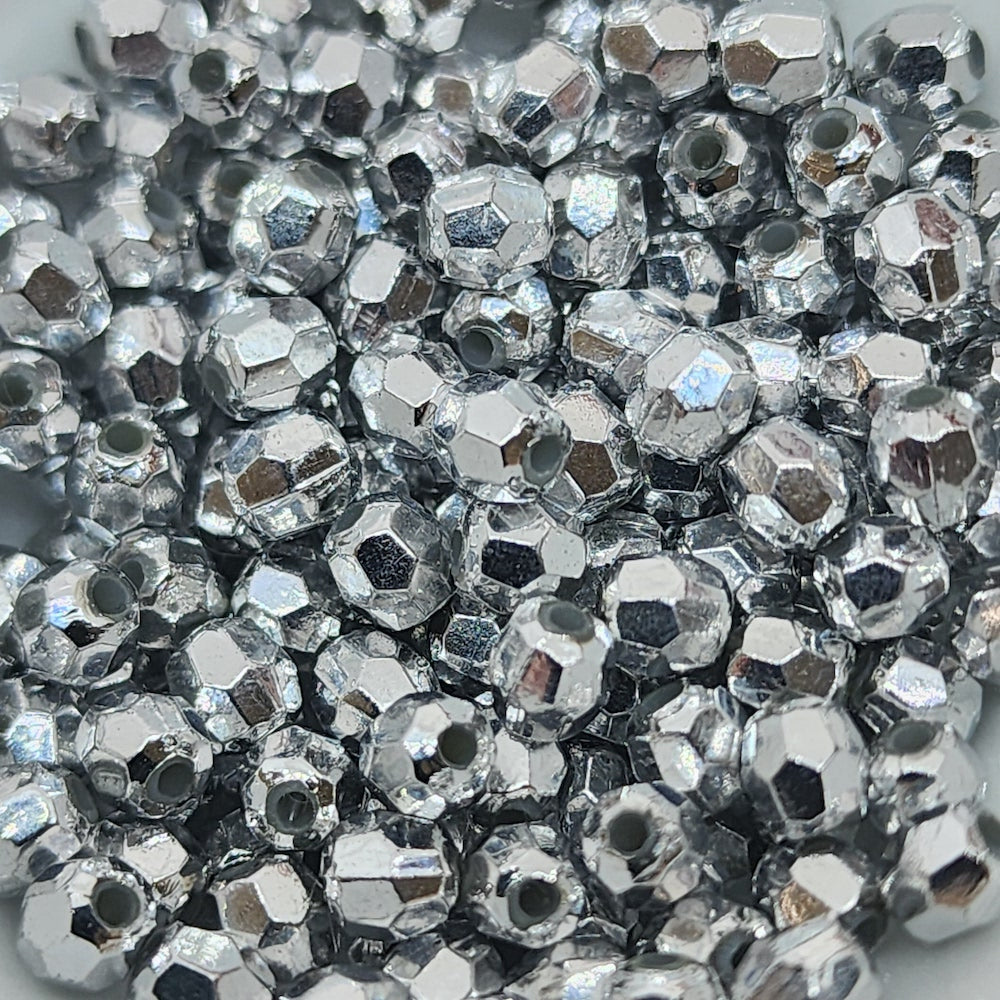 4mm Faceted Beads (500) - Silver