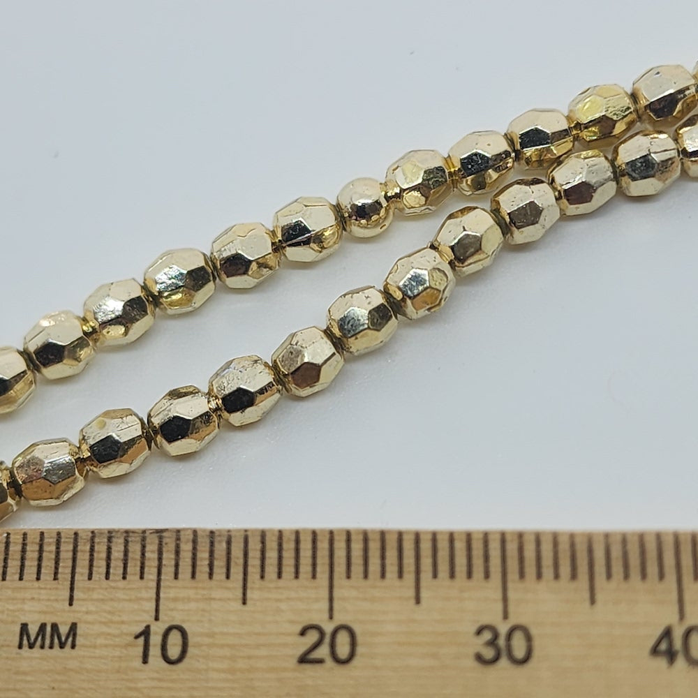 4mm Faceted Beads (100) - Gold