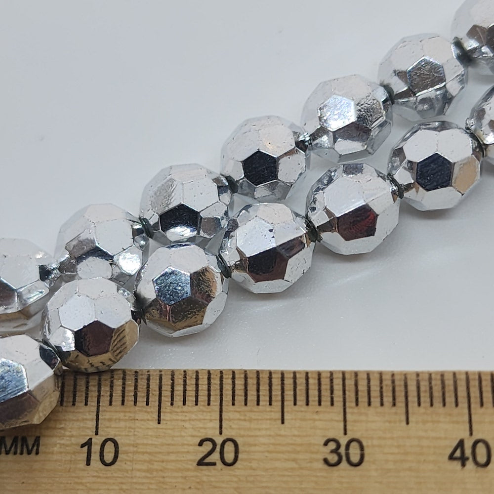 8mm Faceted Beads (100) - Silver