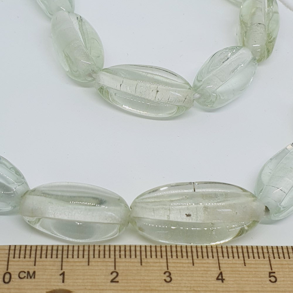 Starfruit Long - Clear Transparent - Java Glass Lampwork Beads - (1 strand)