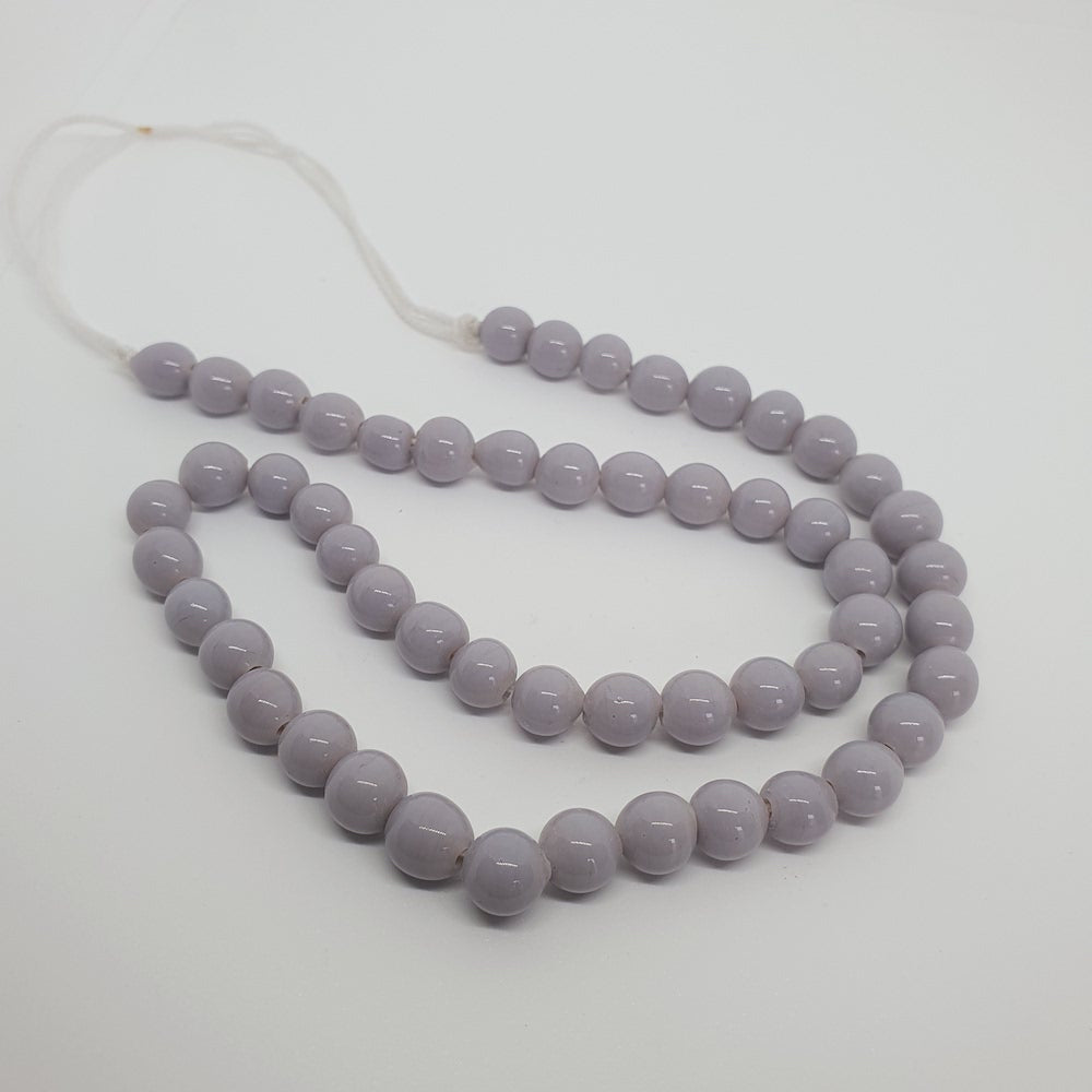 5~6mm Round - Light Purple Opaque - Java Glass Lampwork Beads - (1 strand)