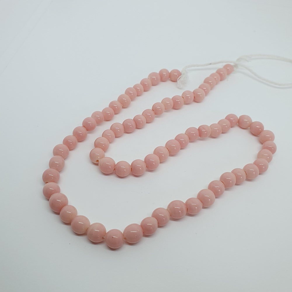 5~6mm Round - Pink Opaque - Java Glass Lampwork Beads - (1 strand)
