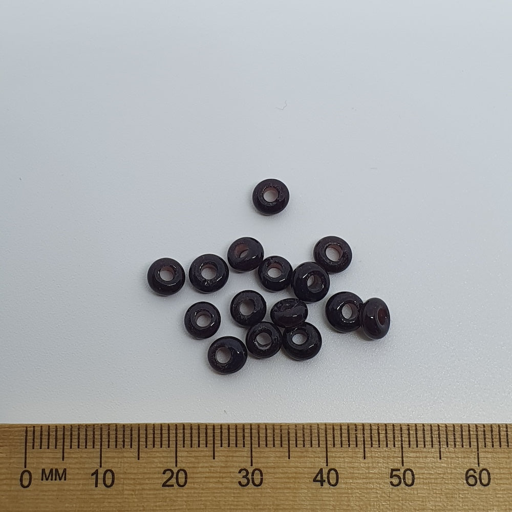 Donuts - Garnet Opaque - Java Glass Lampwork Beads - (1 strand)