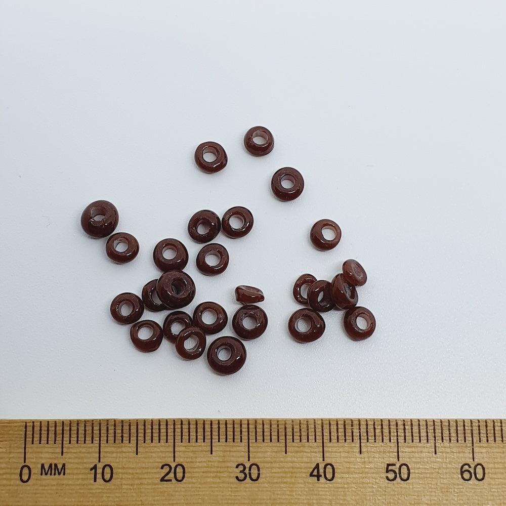 Donuts - Chocolate Opaque - Java Glass Lampwork Beads - (1 strand)