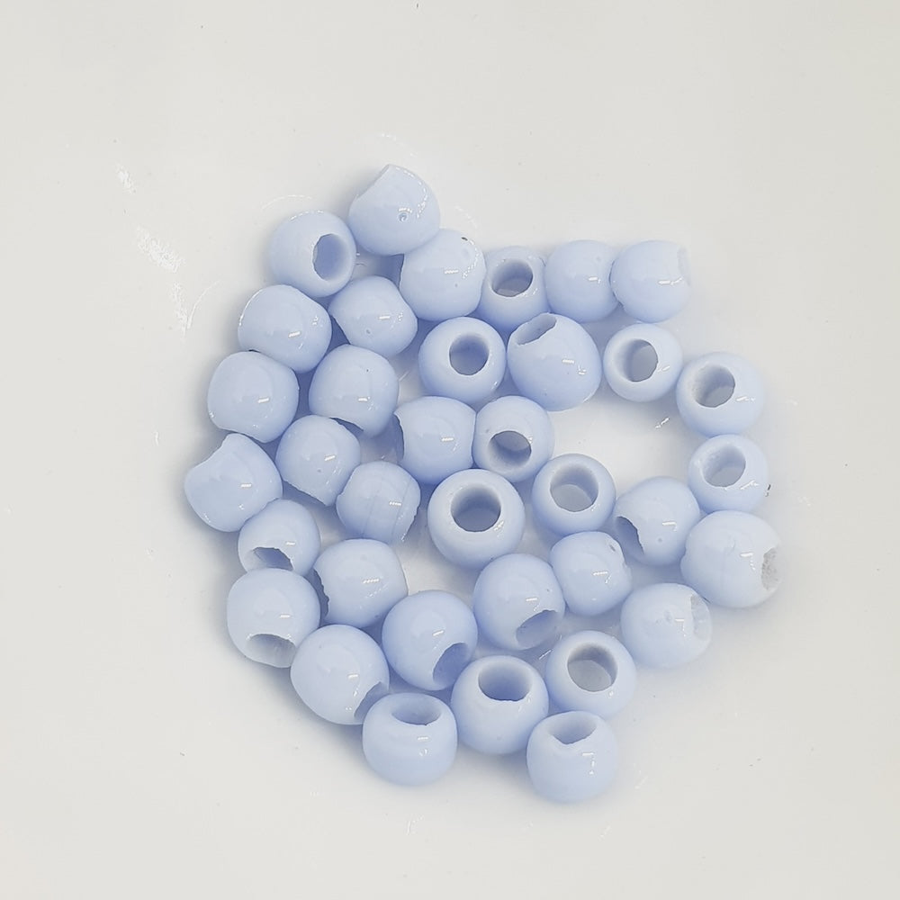 3~4mm Round - Baby Blue Opaque - Java Glass Lampwork Beads - (1 strand)