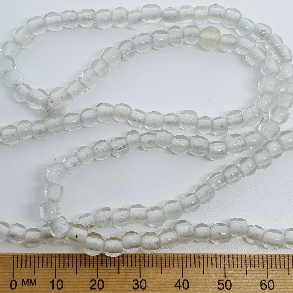 3~4mm Round - Clear Transparent - Java Glass Lampwork Beads - (1 strand)