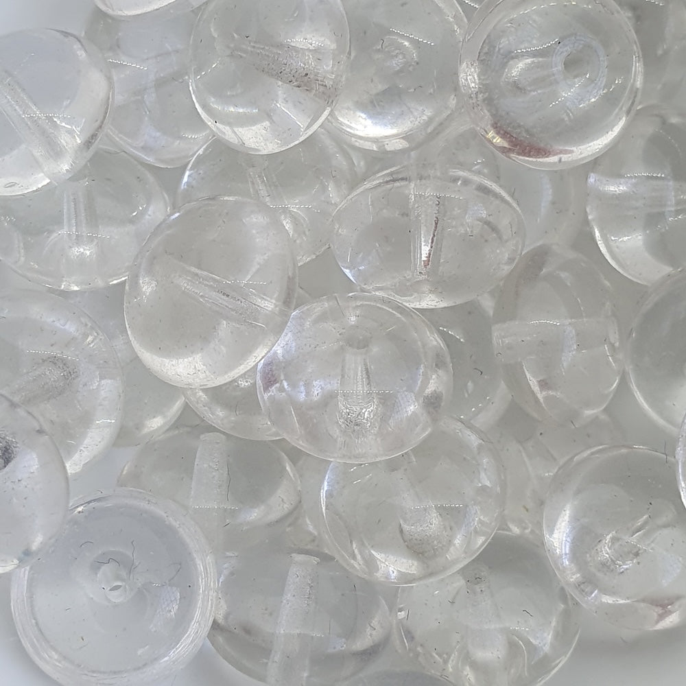 7x11mm Rondelle (10) - Clear Transparent - Vintage Czech Glass Beads