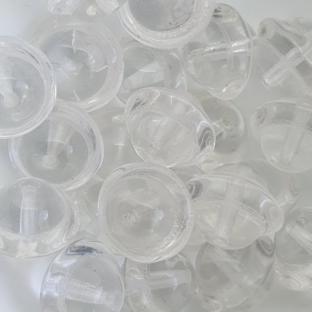 9x12mm Bicone (10) - Clear Transparent - Vintage Czech Glass Beads