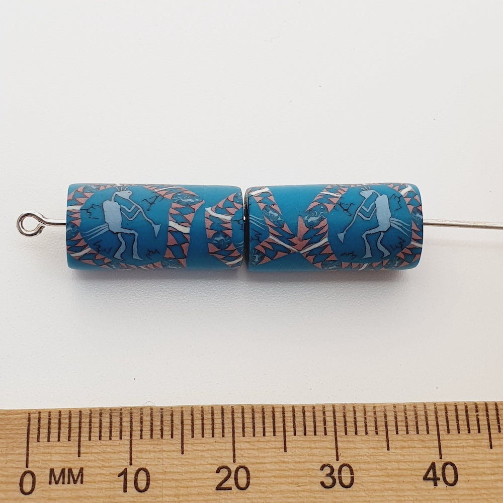 18mm Tube Fimo Beads (10) - Kokopelli