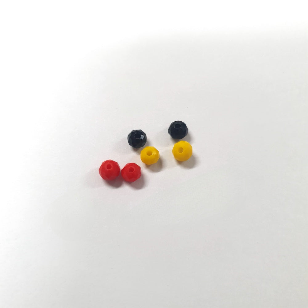 4mm Glass Faceted Beads (approx. 400 beads) - NAIDOC Aboriginal Supplies