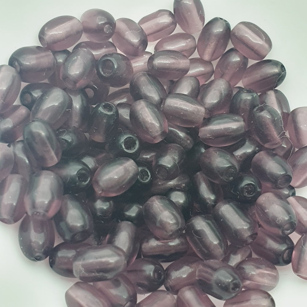 7x4mm Rice (100) - Transparent Amethyst - Glass Bead