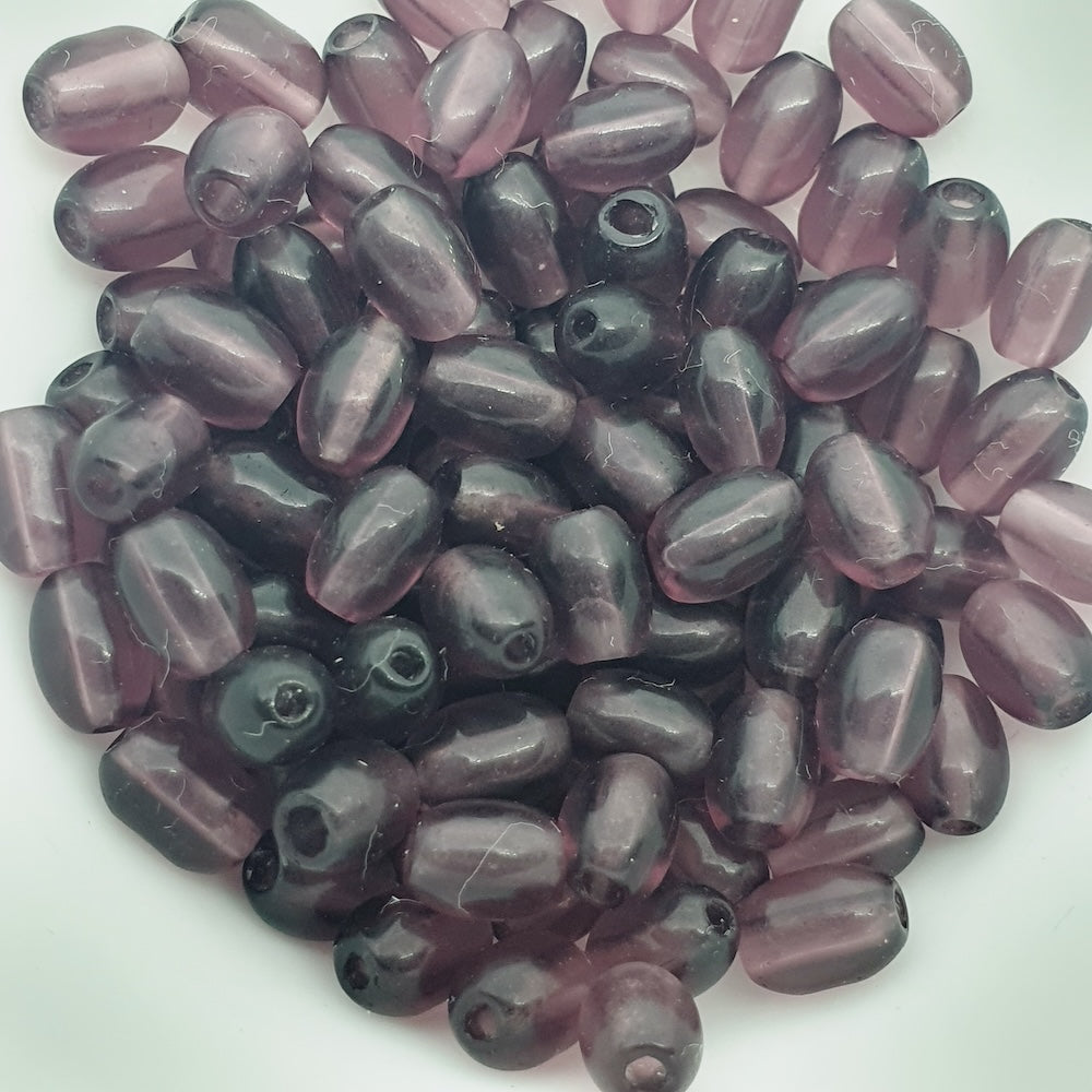 7x4mm Rice (100) - Transparent Amethyst - Glass Bead