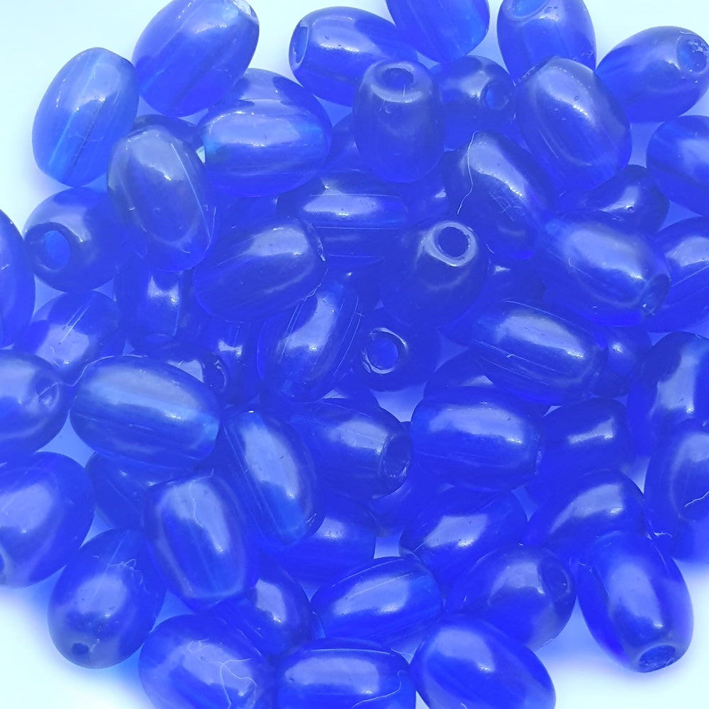 7x4mm Rice (100) - Transparent Blue - Glass Bead