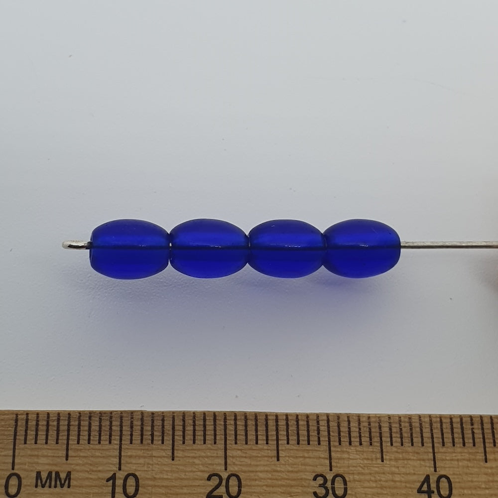 7x4mm Rice (100) - Transparent Blue - Glass Bead
