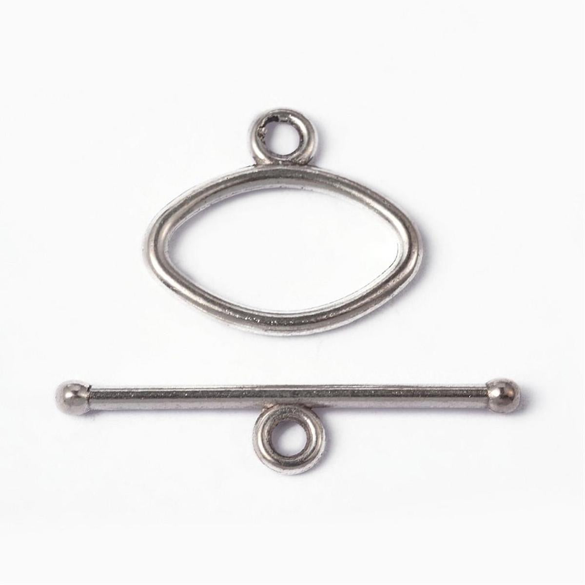 Oval Toggle Qty: 1 set - Antique Silver
