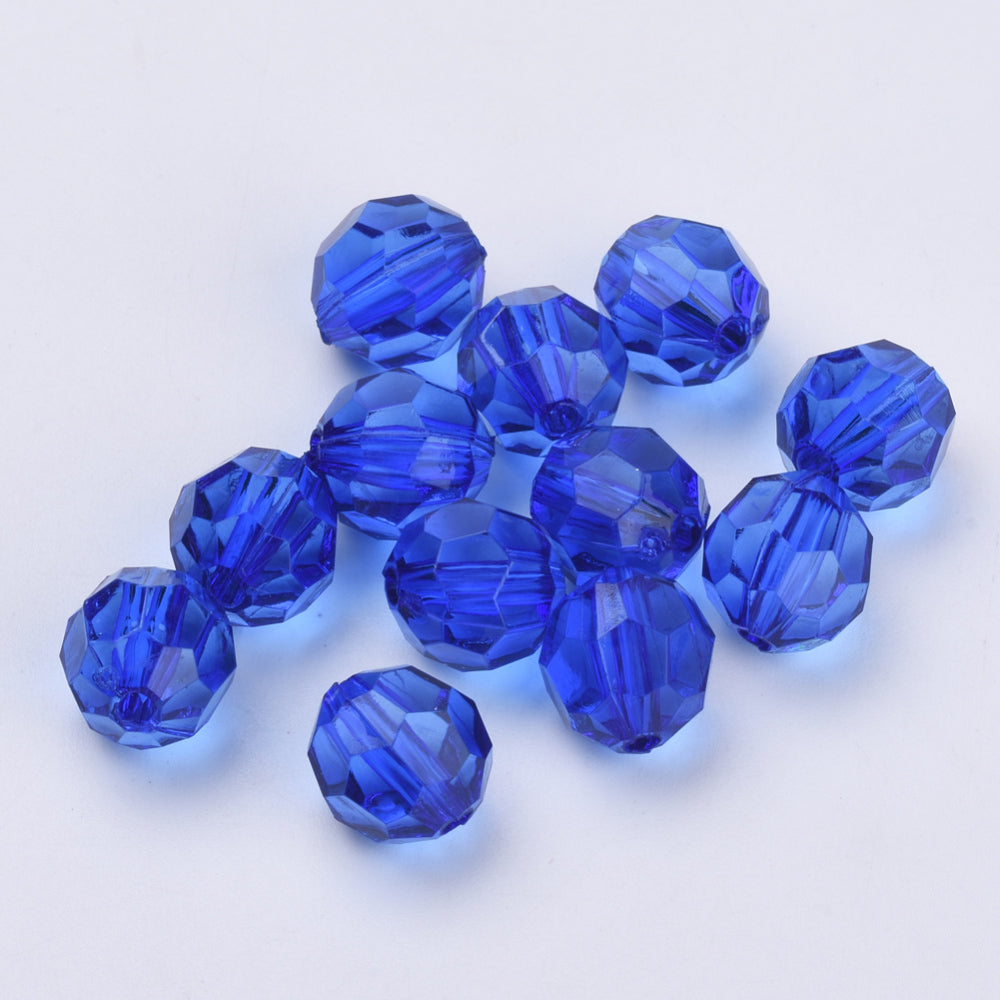 6mm Faceted Beads (100) - Blue