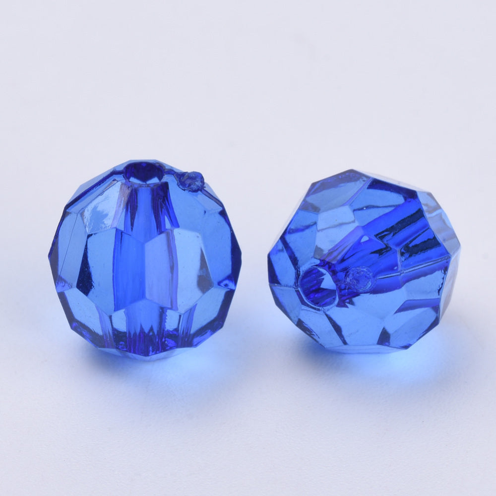 6mm Faceted Beads (100) - Blue