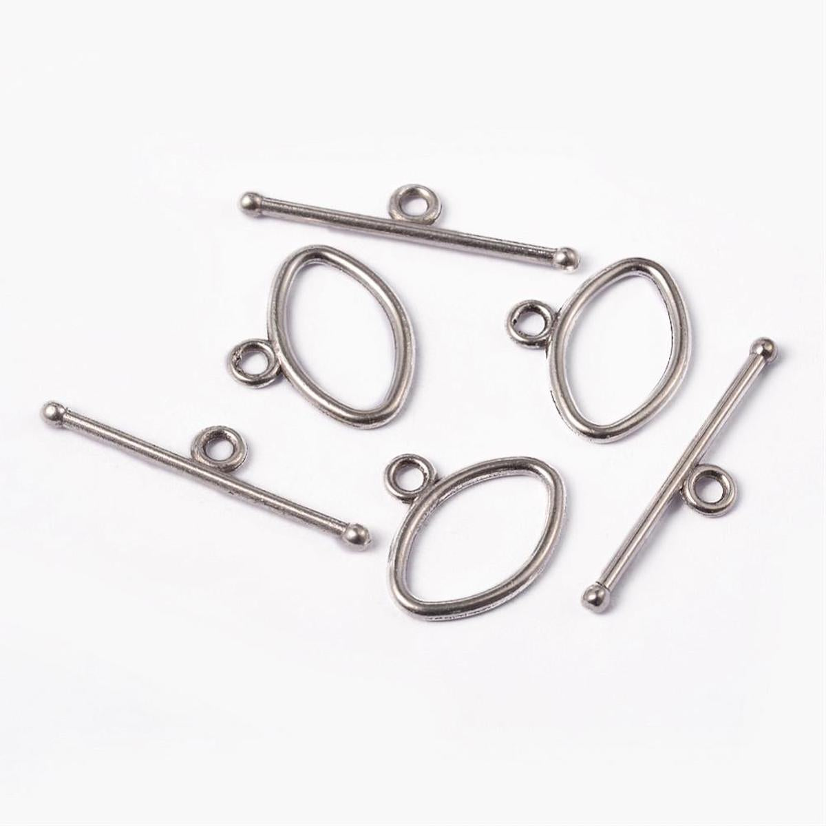 Oval Toggle Qty: 1 set - Antique Silver