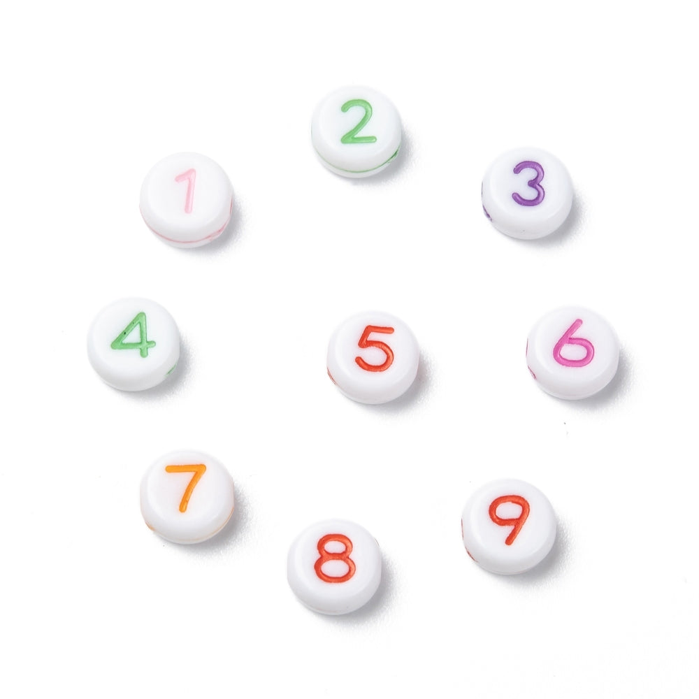 Number Beads (100) - Rainbow