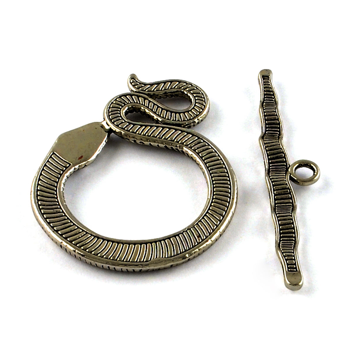 Giant Snake Toggle Clasp (1) - Ancient Gold