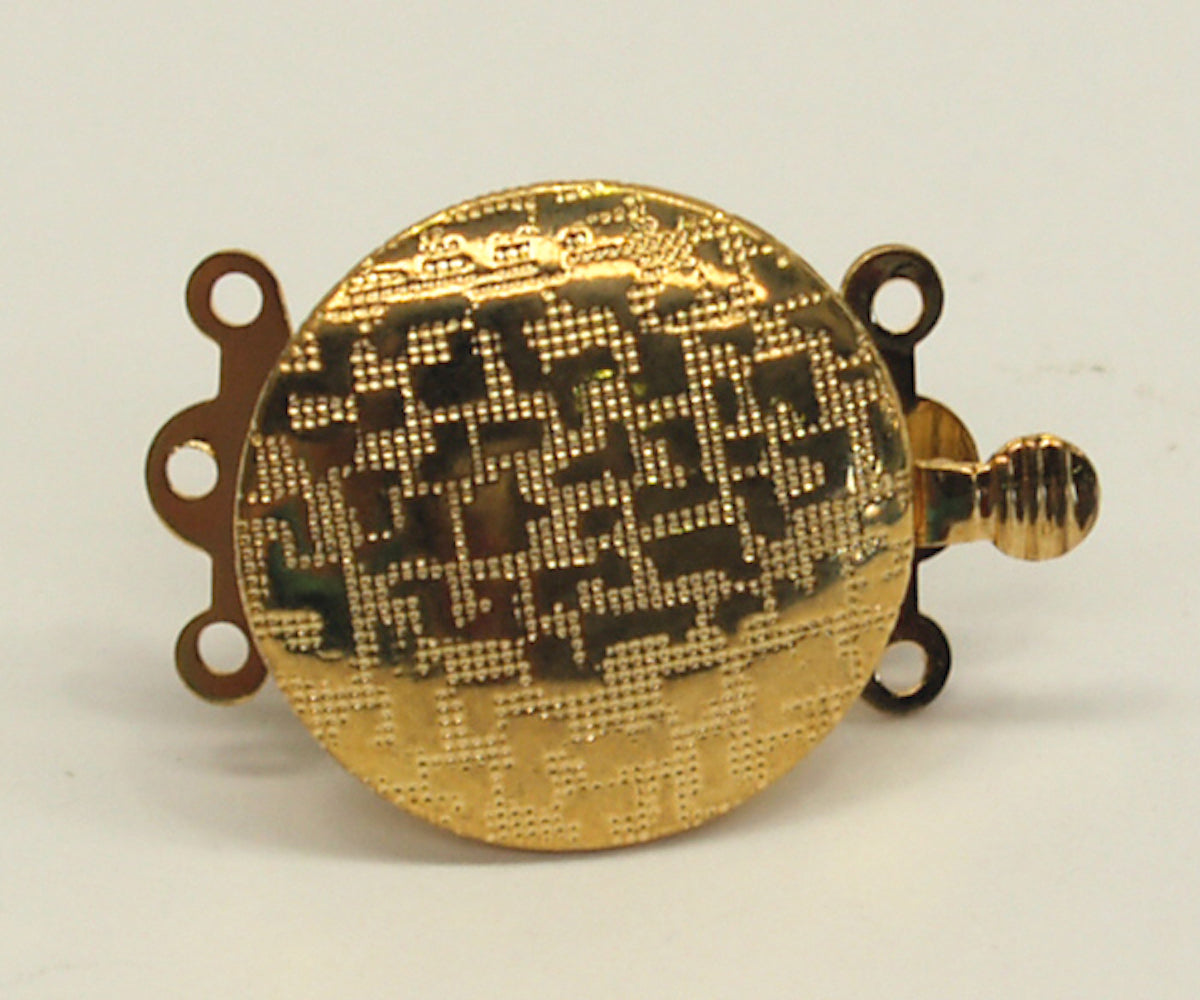 3 Row Round Turtle Clasp (3) - Gold