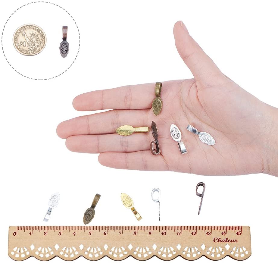 Pendant Bail - Ancient Brass LEAF (2)