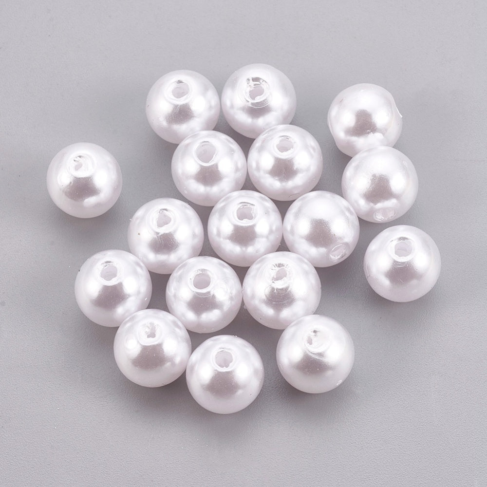 6mm Acrylic Pearls (100) - White