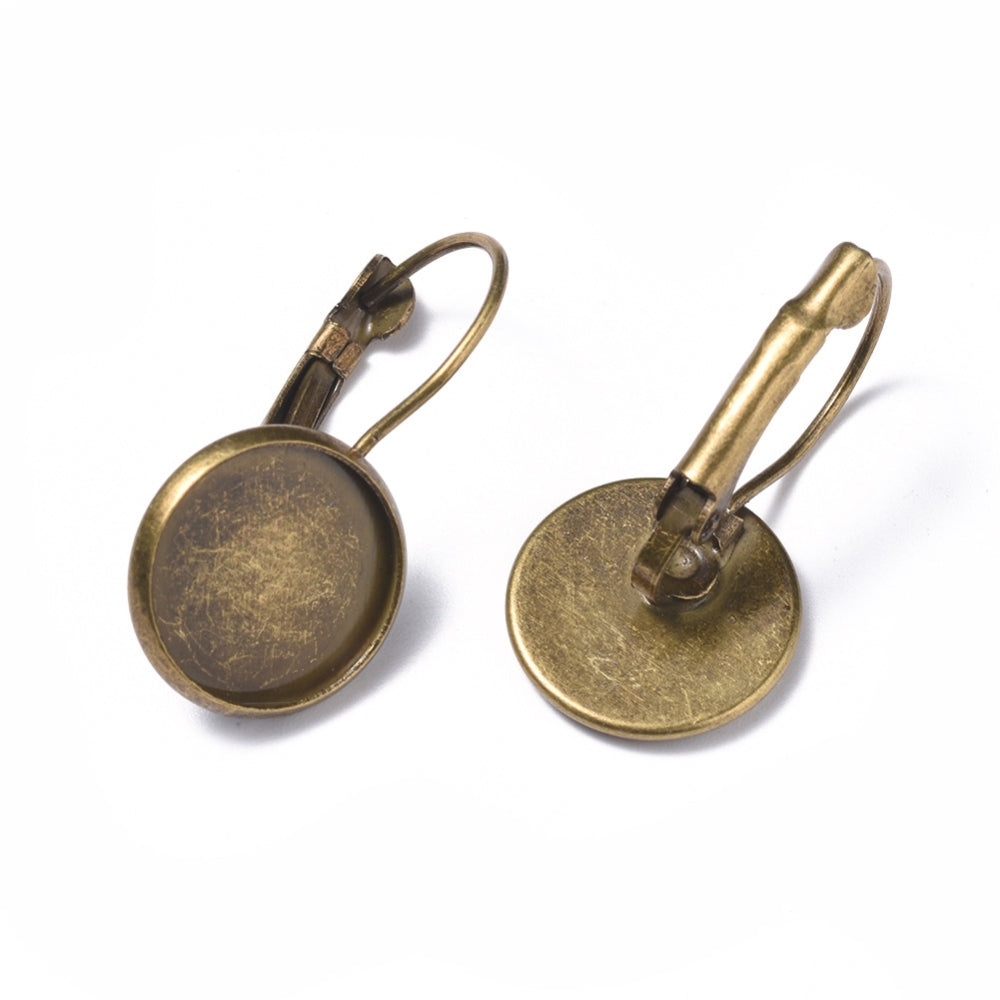 Ear Wires w. Glass Dome (2) - Ancient Gold