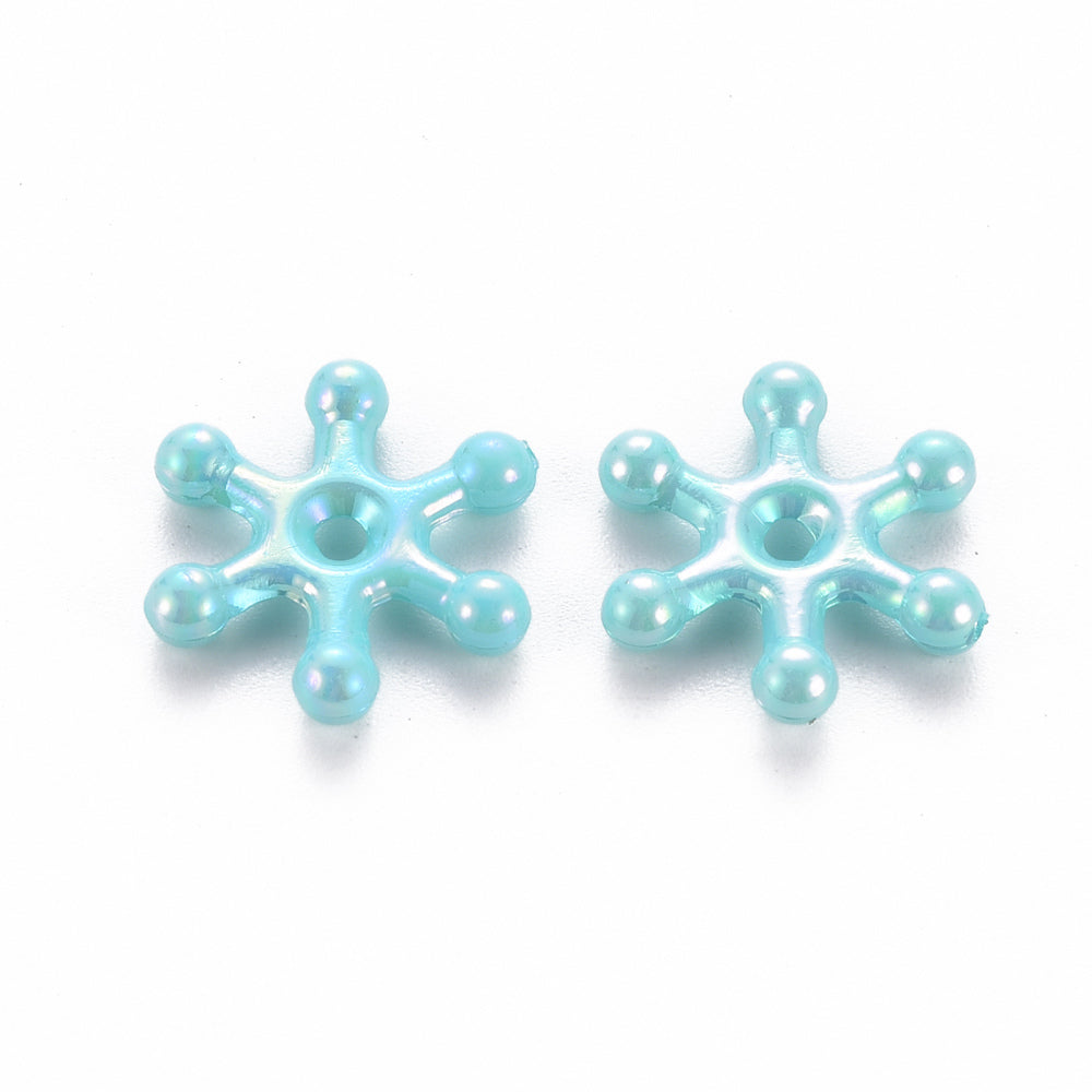 Pinwheel (100) - 15mm Acrylic AB Lustre Beads