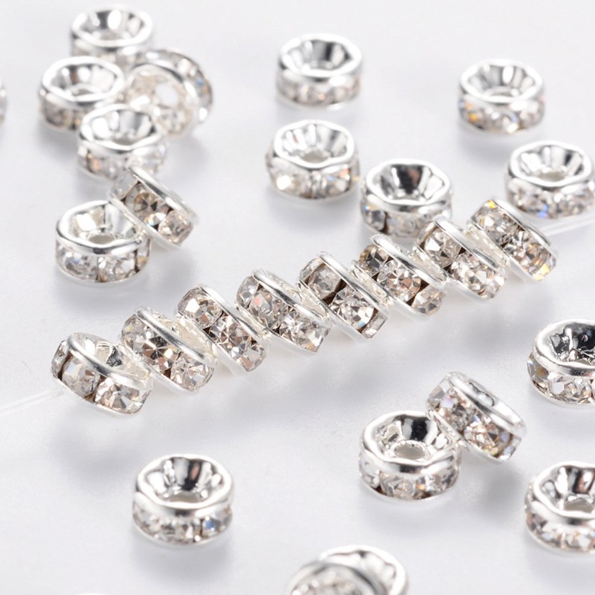 5mm Diamante Rondelles (20) - Silver