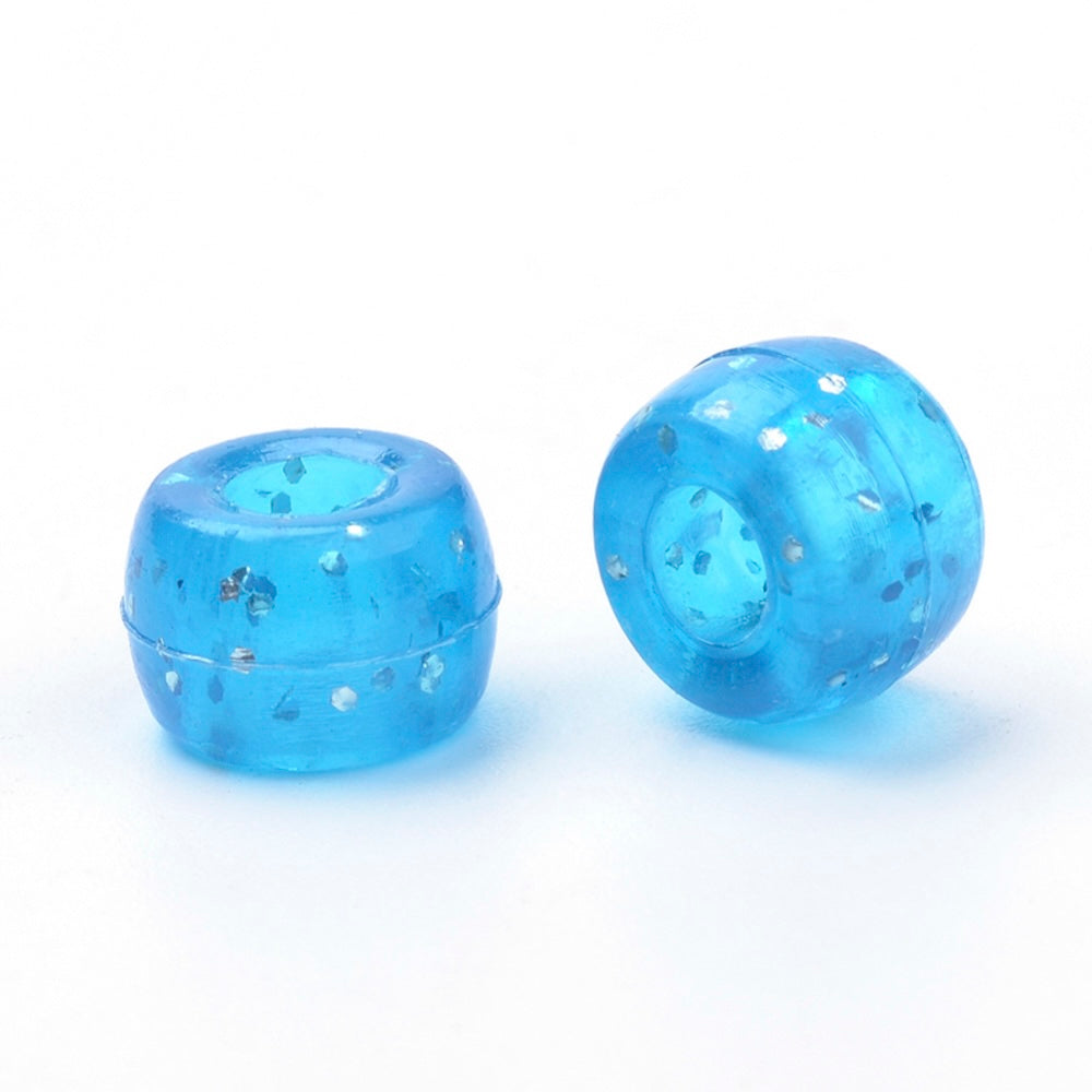 9mm Pony Beads (100) - Glitter Mix