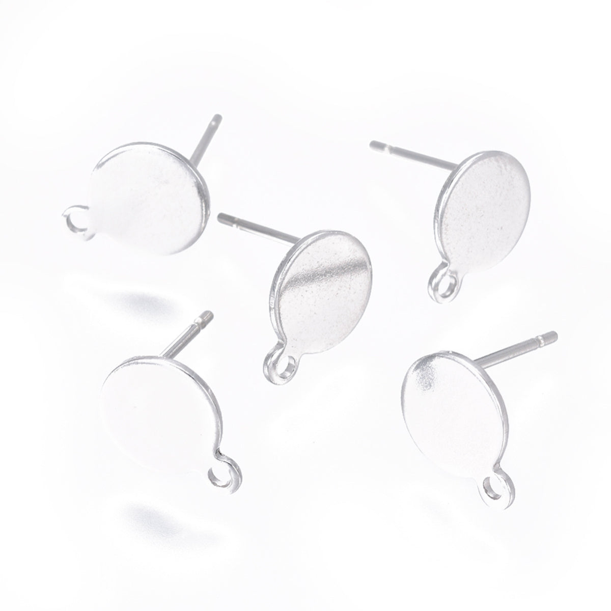 8mm Studs w. Loop (10) - Platinum