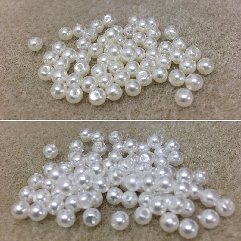 4mm Round Acrylic Pearls (100) - White