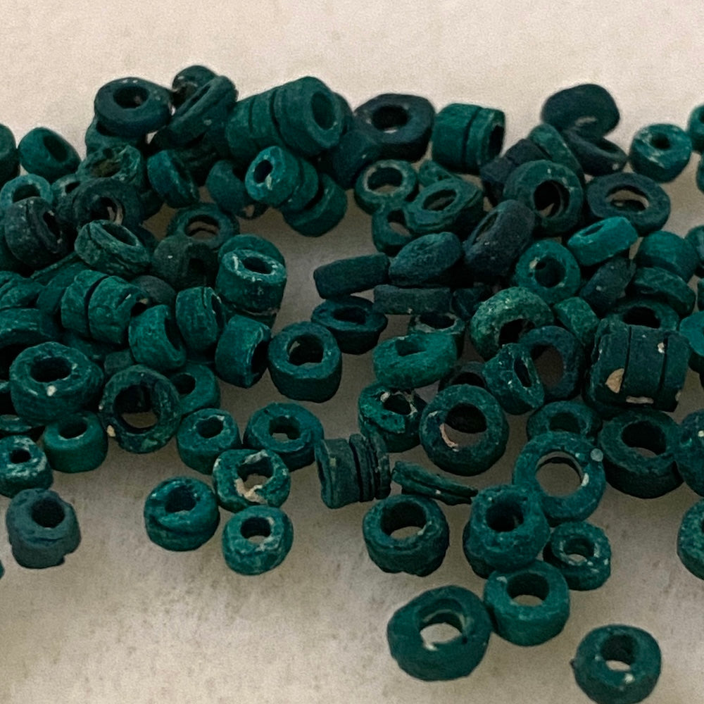 Dark Green (5 grams) - Vintage Faience Clay Egyptian Mummy Beads