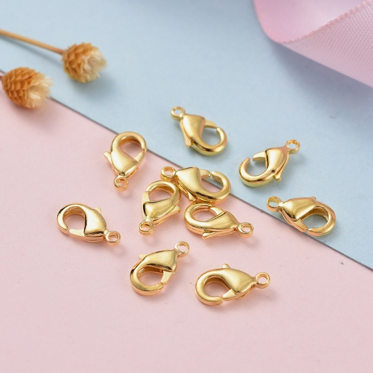 10mm Parrot Clasp & Tags (10) - Gold - Bead Shack