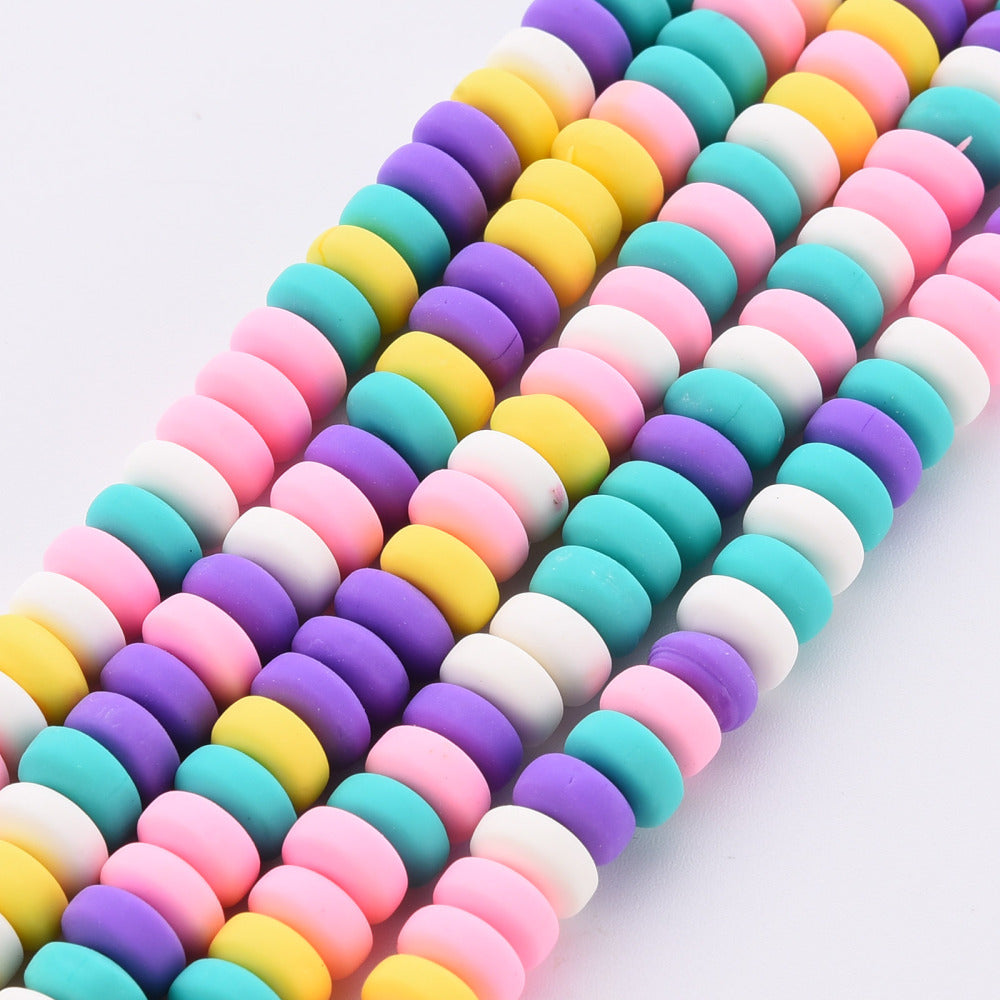 6x3mm Rondelles Beads (1 Strand) - Hand Made Clay