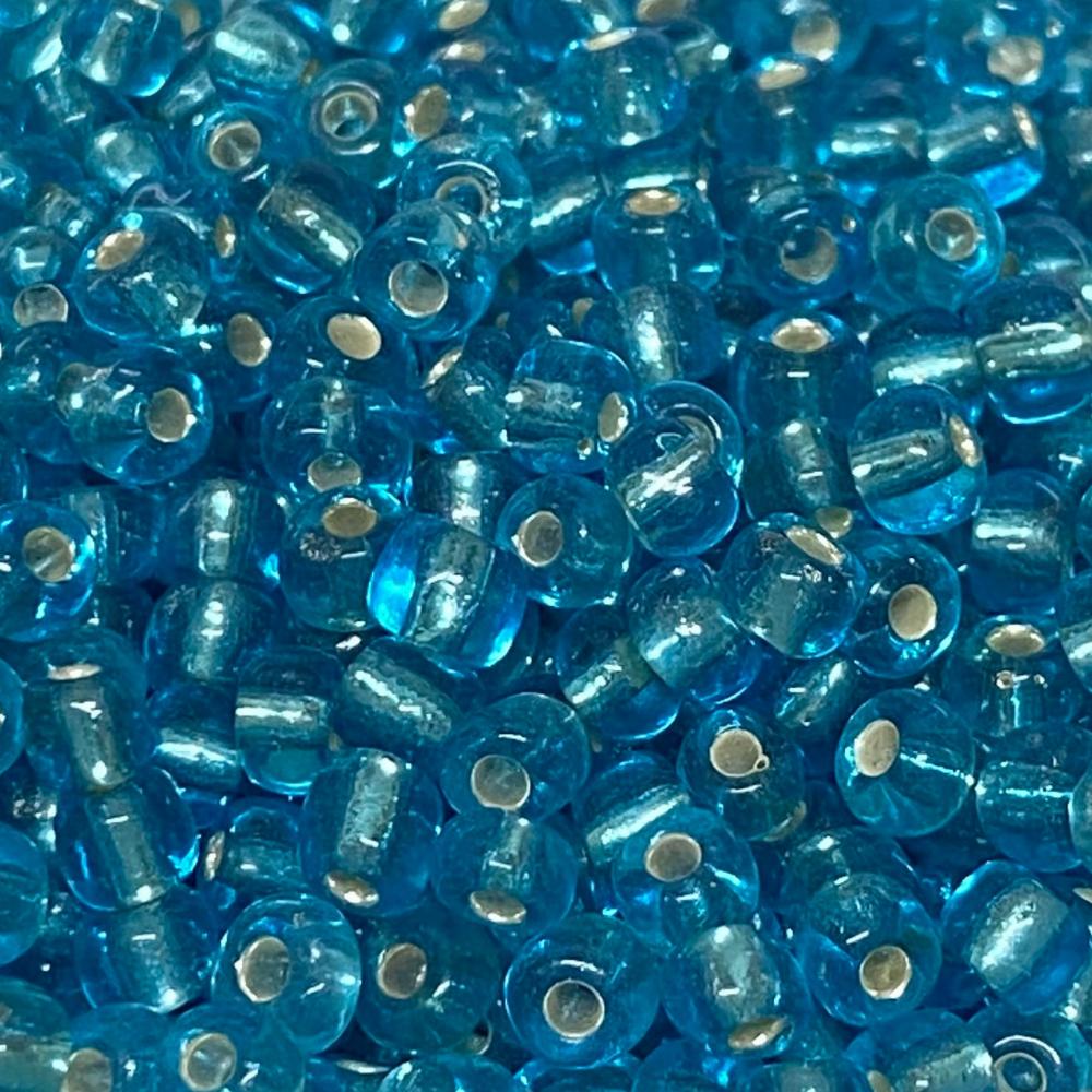 Aqua Blue - 6/0 Silverlined (50g) - Seed Beads