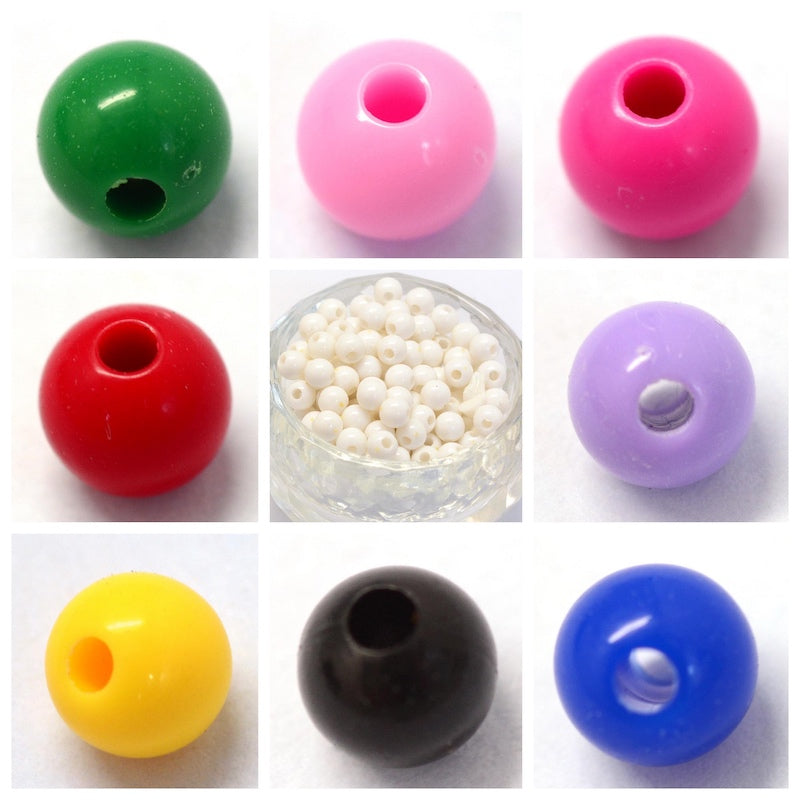 6mm Hot Pink Opaque (100) - Round Acrylic Beads