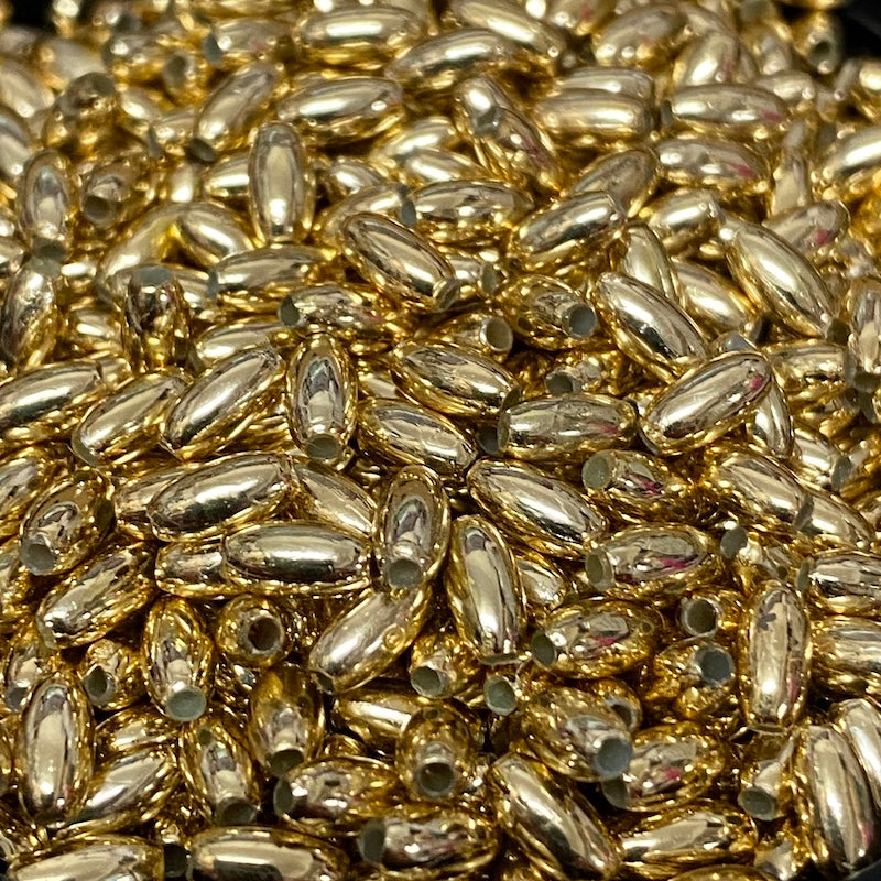 6x3mm Rice Beads (100) - Gold - Acrylic - Bead Shack